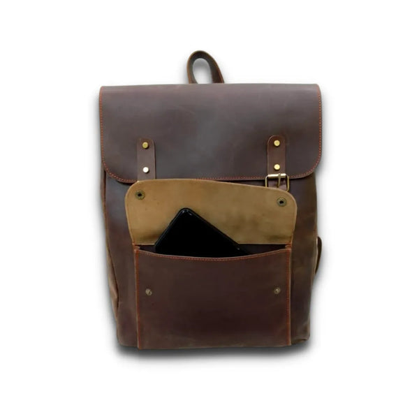 Leather Laptop Backpack - Travel backpack