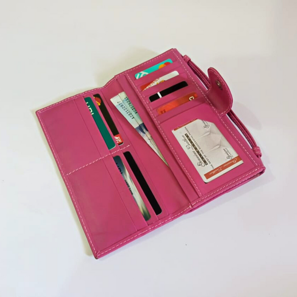 Neon Pink Women's Leather Wallet