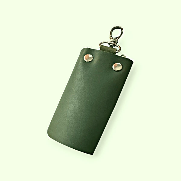 Leather Key Holder - Olive Key Pouch