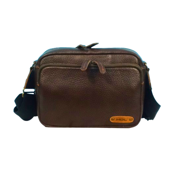 Dark Brown Leather Crossbody Bag for Men & Women