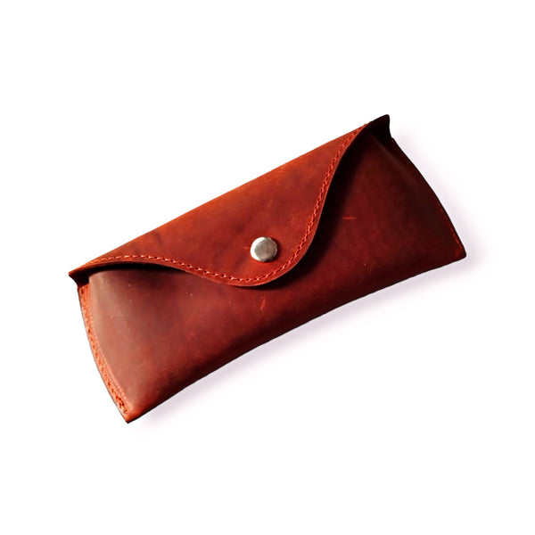 Rust Leather Glasses Cover