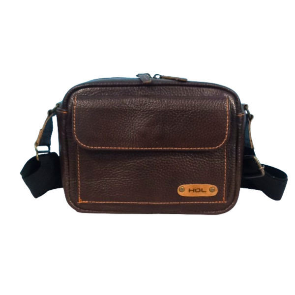 Dark Brown Leather Crossbody Bag for Men & Women