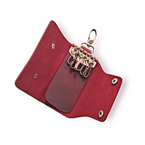 Leather Key Pouch - Ruby Key Case