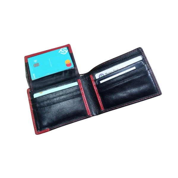 Black & Red Leather Wallet for Men