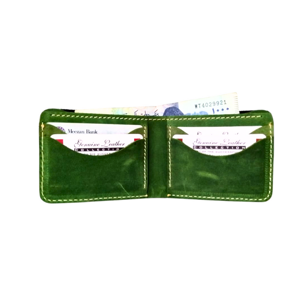 Black & Green Leather Men's Wallet