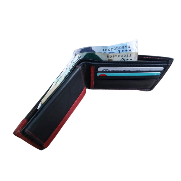 Black & Red Leather Wallet for Men