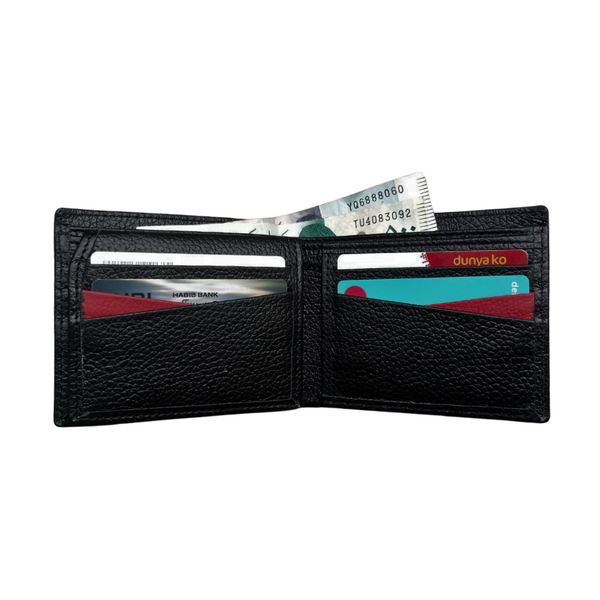 Black & Red Leather Men's Wallet