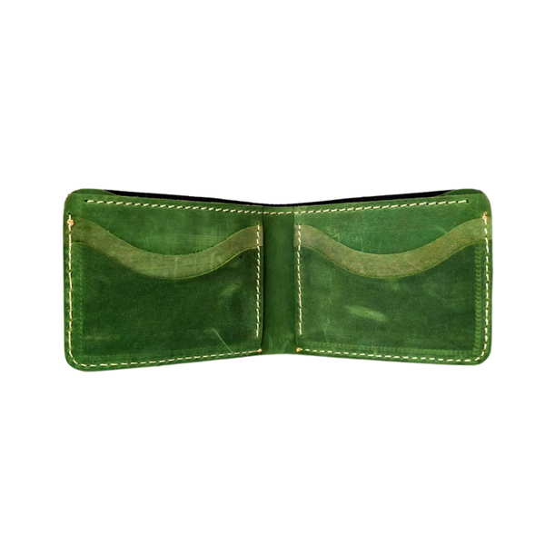 Black & Green Leather Men's Wallet