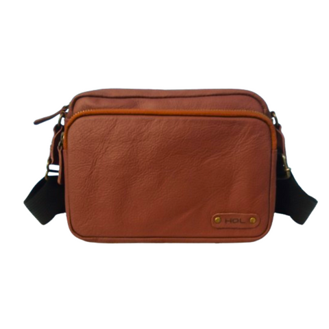 Maroon Leather Crossbody Bag for Men & Women