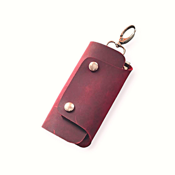 Leather Key Pouch - Ruby Key Case