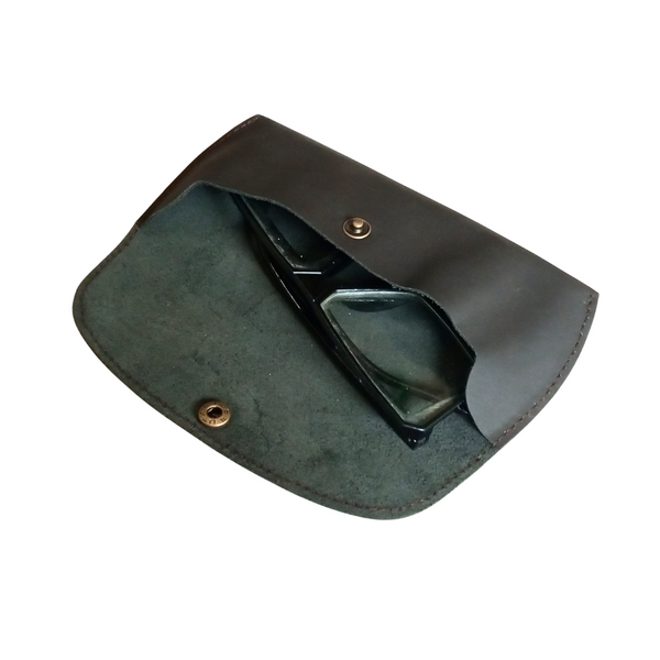 Coffee Leather Eyewear Case - Optical Cover