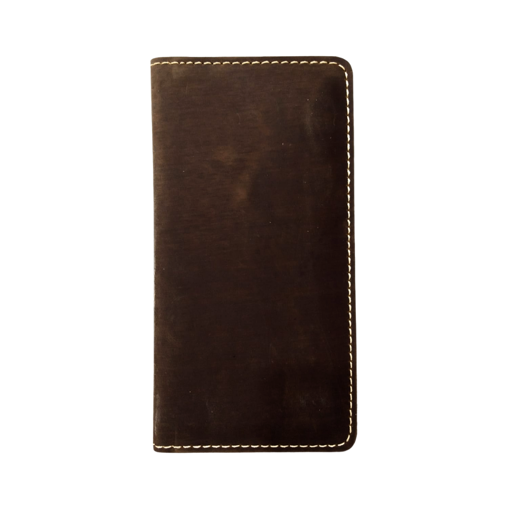 Coffee Leather Long Wallet - Coat Wallet | House of Leather