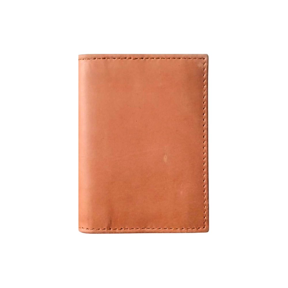 Tan Leather Bifold Mini Wallet - Leather Card Holder