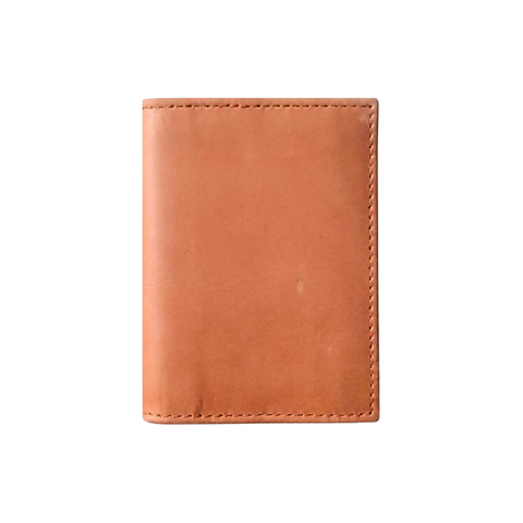 Tan Leather Bifold Mini Wallet - Leather Card Holder