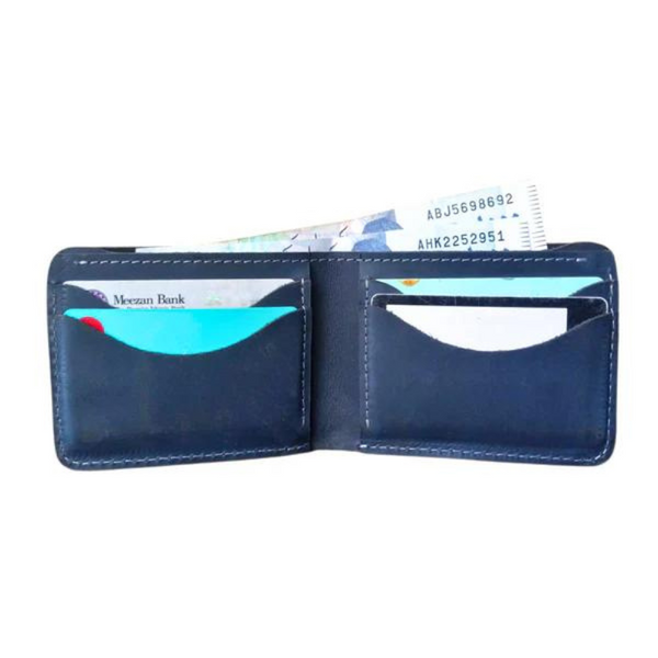 Blue Slim Leather Wallet for Men