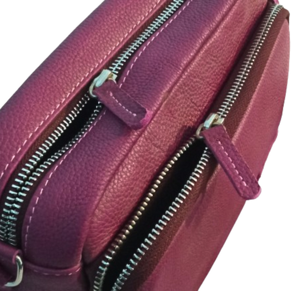 Pink Leather Crossbody Bag for Women