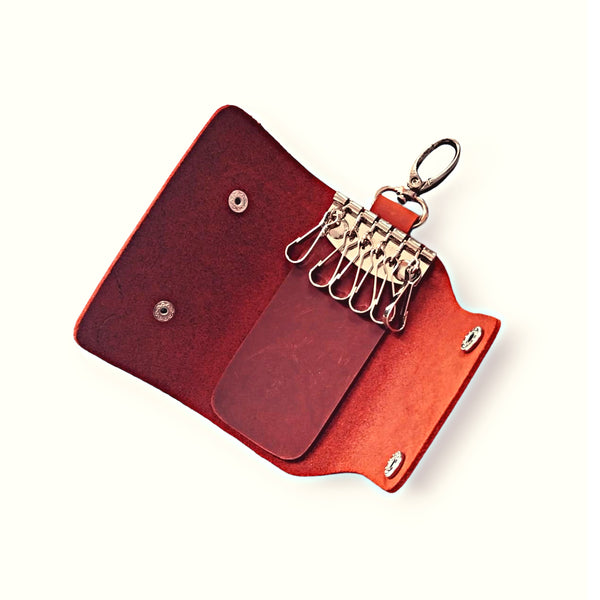 Leather Key Holder - Rust Key Pouch