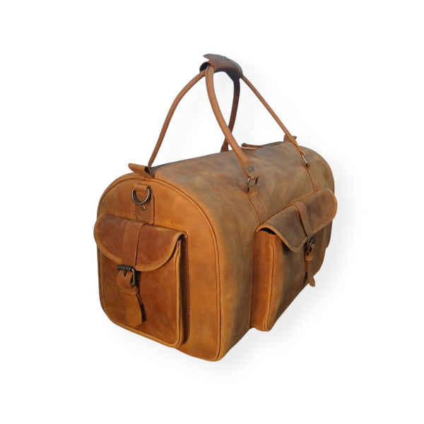 Shangrila Tan Leather Gym Bag