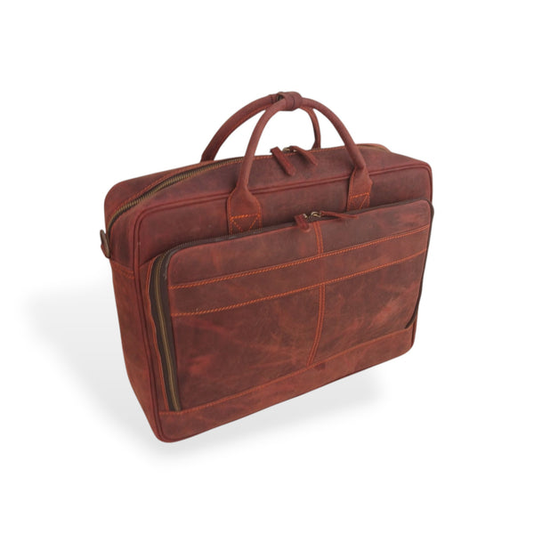 15.6 / 16 inches Reddish Brown Leather Business Laptop Bag