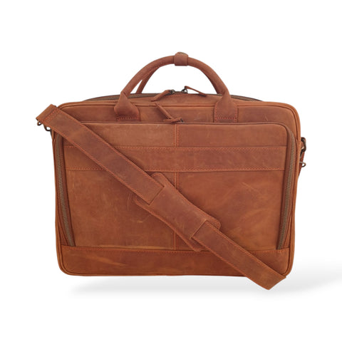 Light Brown Leather Briefcase, Laptop Bag 14,15,16 inch