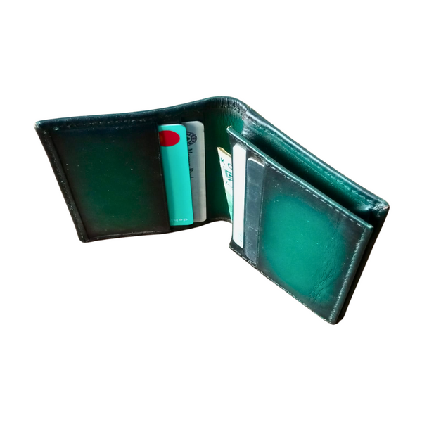 Patina Leather Mini Wallet - Bifold Card Holder