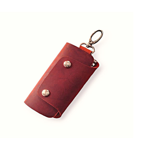 Leather Key Holder - Rust Key Pouch