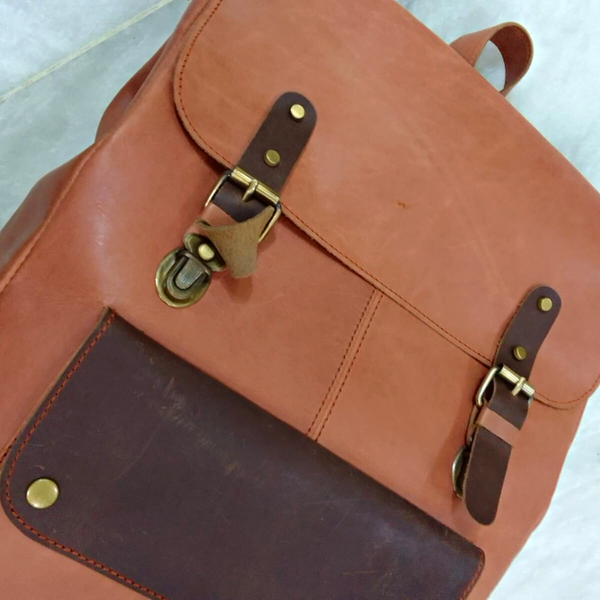 Leather laptop Backpack - Travel Backpack