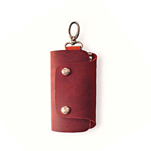 Leather Key Holder - Rust Key Pouch