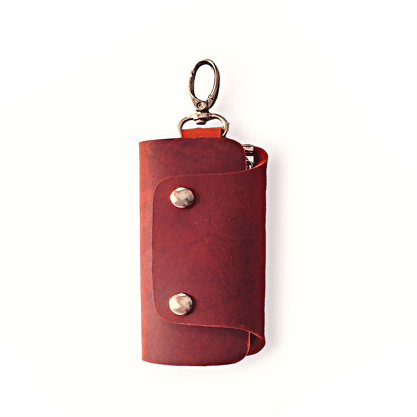 Leather Key Holder - Rust Key Pouch