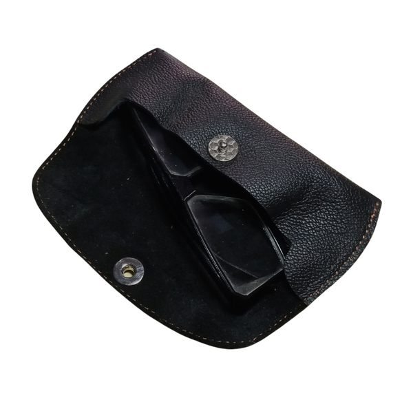 Black Leather Eyewear Case - Optical Cover