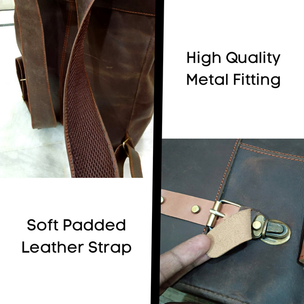 Leather laptop Backpack - Travel backpack