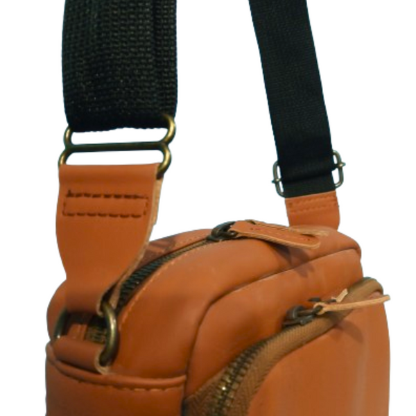 Tan Leather Crossbody Bag for Men & Women