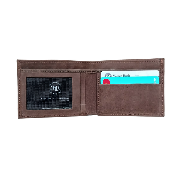 Cedar Brown Slim Fold Leather Wallet