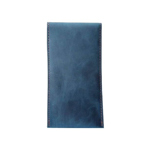 Navy Leather Optical Cover - Eyewear Sleeves