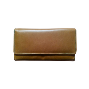 Olive Leather Travel Wallet for Women