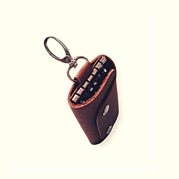 Leather Key Case - Tan Key Pouch