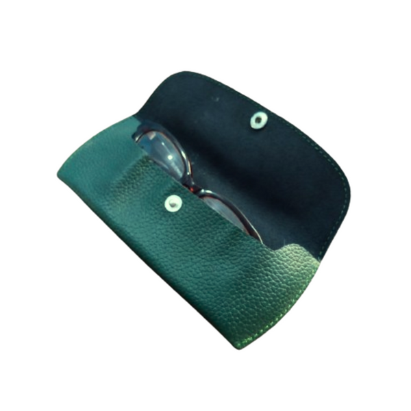 Green Leather Eyewear Case - Optical Cover