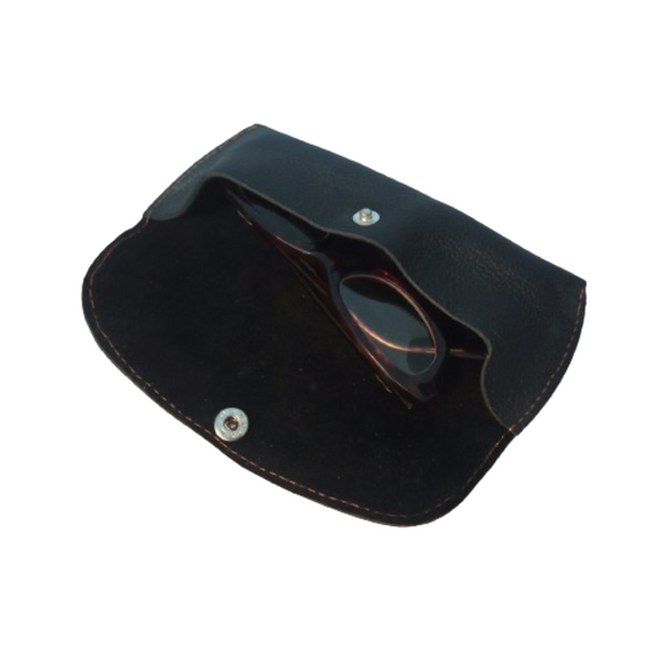 Black Leather Optical Sleeves - Eyewear Case