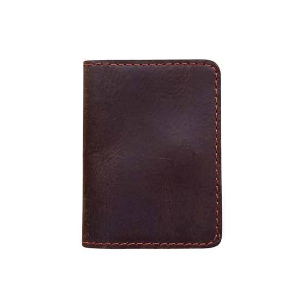 Dark Brown Leather Wallet - Hidden Magnetic Closure