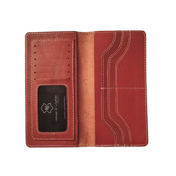 Rust Sofiana Leather Long Wallet - Coat Wallet