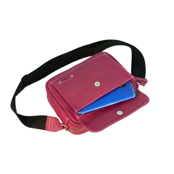 Pink Leather Crossbody Bag for Women