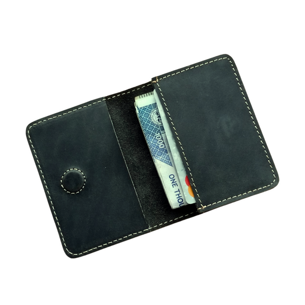 Ocean Green Leather Wallet - Hidden Magnetic Closure