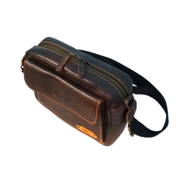 Dark Brown Leather Crossbody Bag for Men & Women