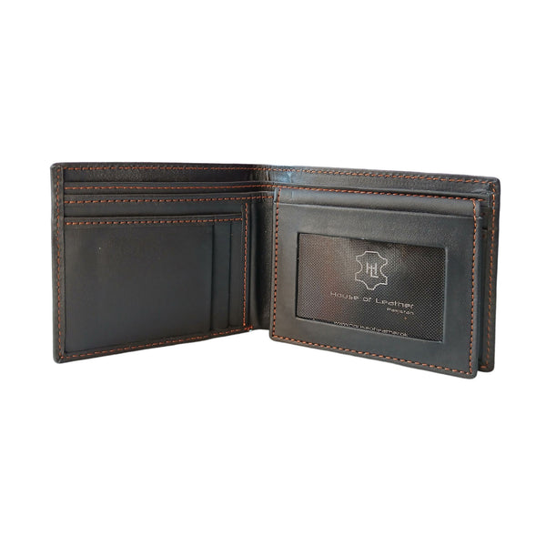 Gift Set for Him - Black Leather Wallet and Keyring