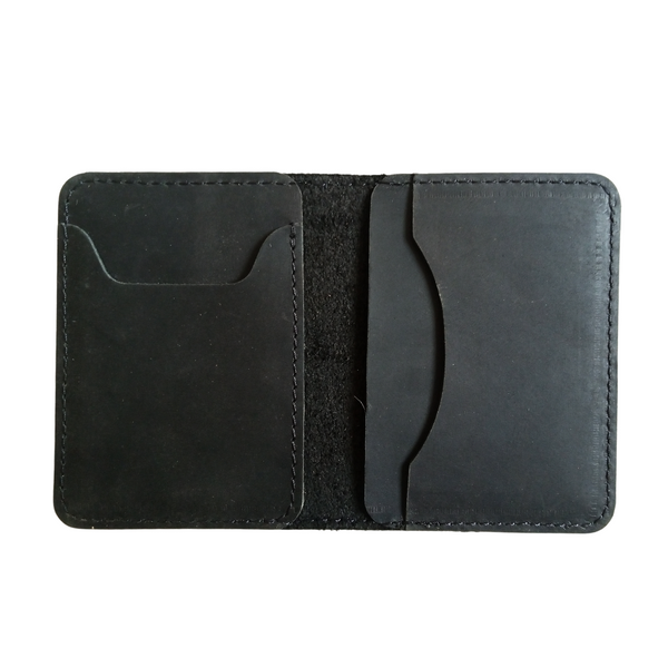 Carbon Leather Bifold Card Holder - Mini Wallet