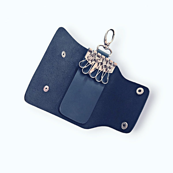 Leather Key Holder - Navy Key Pouch