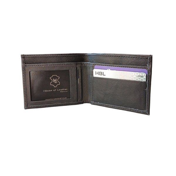 Black Textured Leather Wallet and Keyring Gift Set