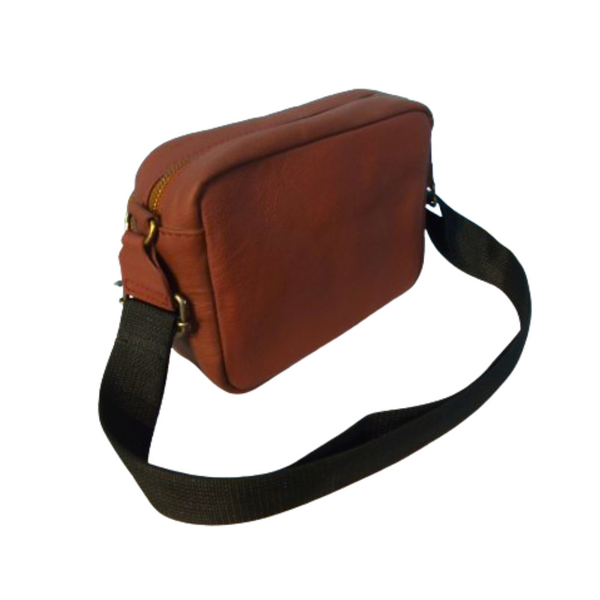 Maroon Leather Crossbody Bag for Men & Women