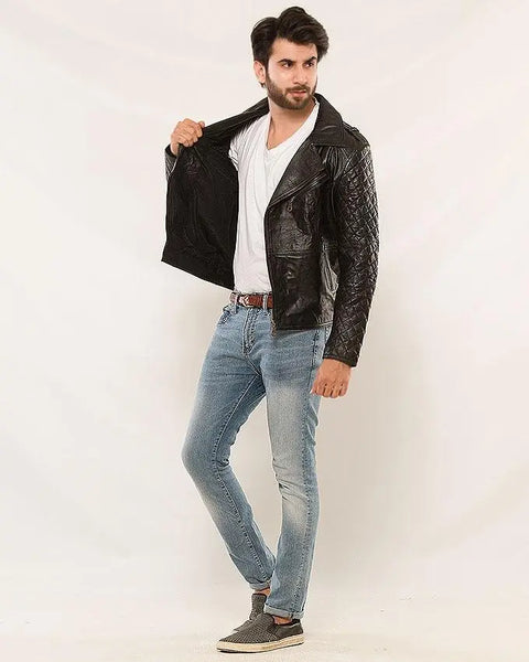 Black Biker Men's Leather Jacket