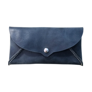 Navy Leather Glasses Carrier - Optical Sleeve